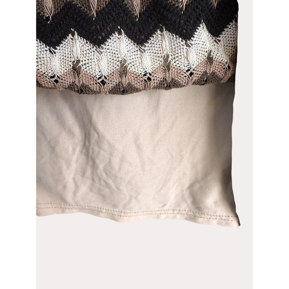 Trina Turk Chevron Stripe Crochet Sweater Knit Top Blouse Tunic S NWOT - Picture 4 of 6